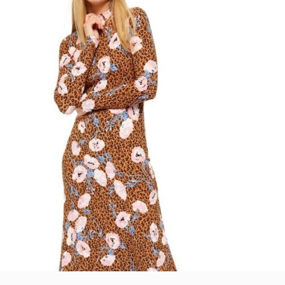 Free People Retro Romance Mixed Print Midi Dress M - Picture 2 of 13